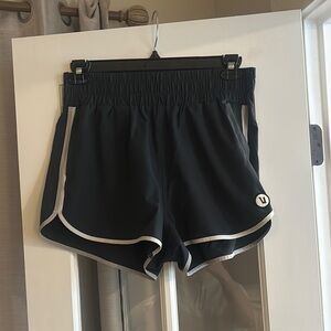 Vuori Navy and White Athletic Shorts with Elastic Waistband